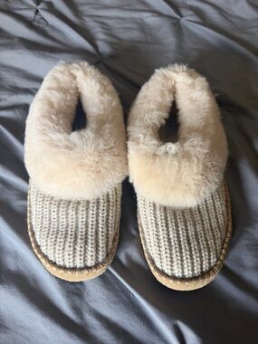 UGG Cream Shearling-Lined Slip-On Slipper